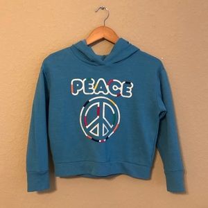 Girls M (10-12) teal blue hoodie